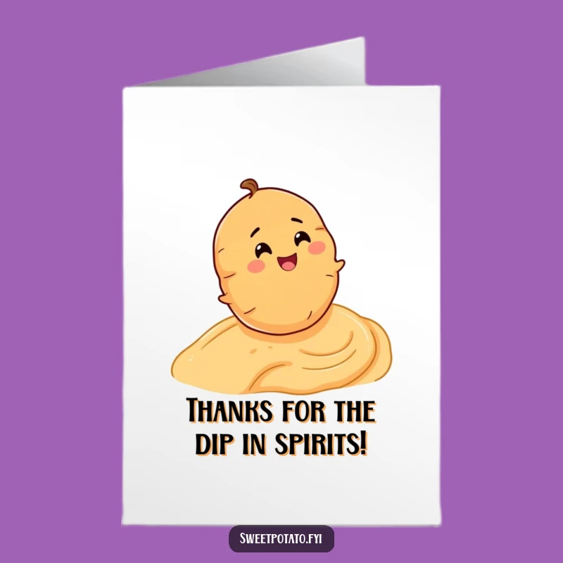 Free Printable Sweet Potato Hummus Roll Thank You Card - Funny Downloadable Gift