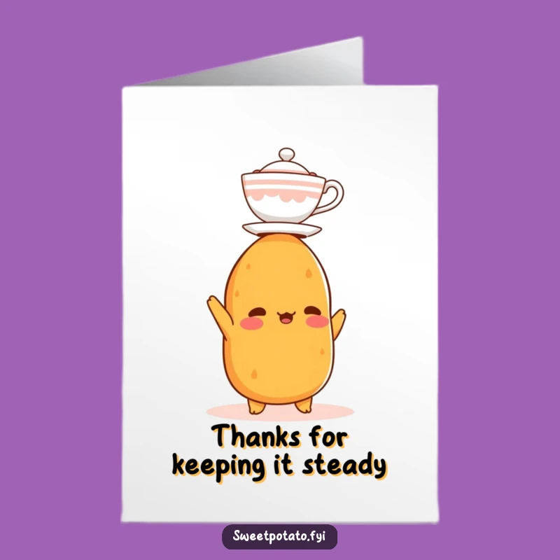 Free Printable Thank You Card: Balancing Sweet Potato, Humorous Thanks Gift
