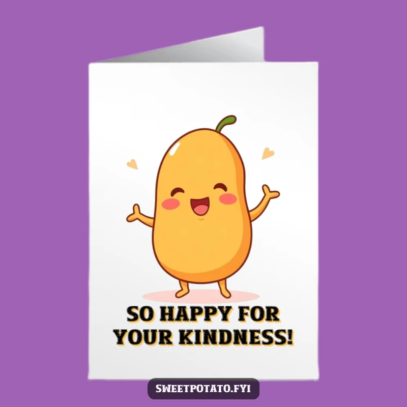 Free Printable Thank You Card: Happy Dance Sweet Potato, Downloadable Gift
