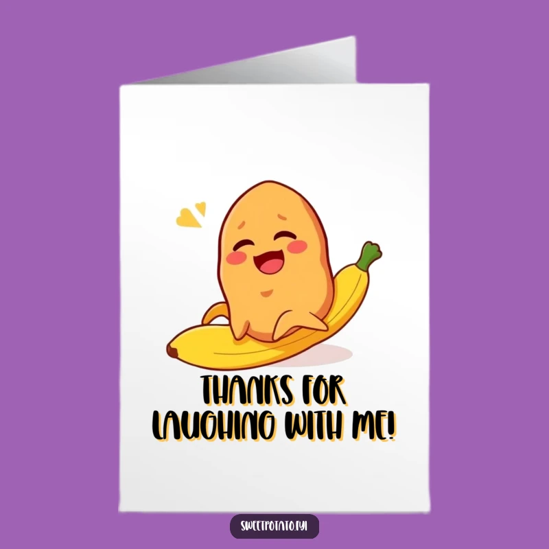 Free Printable Thank You Card: Laughing Sweet Potato Slip Funny Downloadable