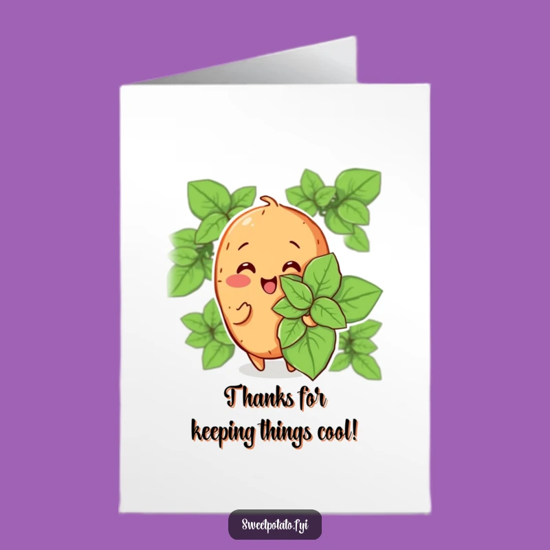 Free Printable Thank You Card: Sweet Potato's Refreshing Thanks - Humorous Downloadable Gratitude
