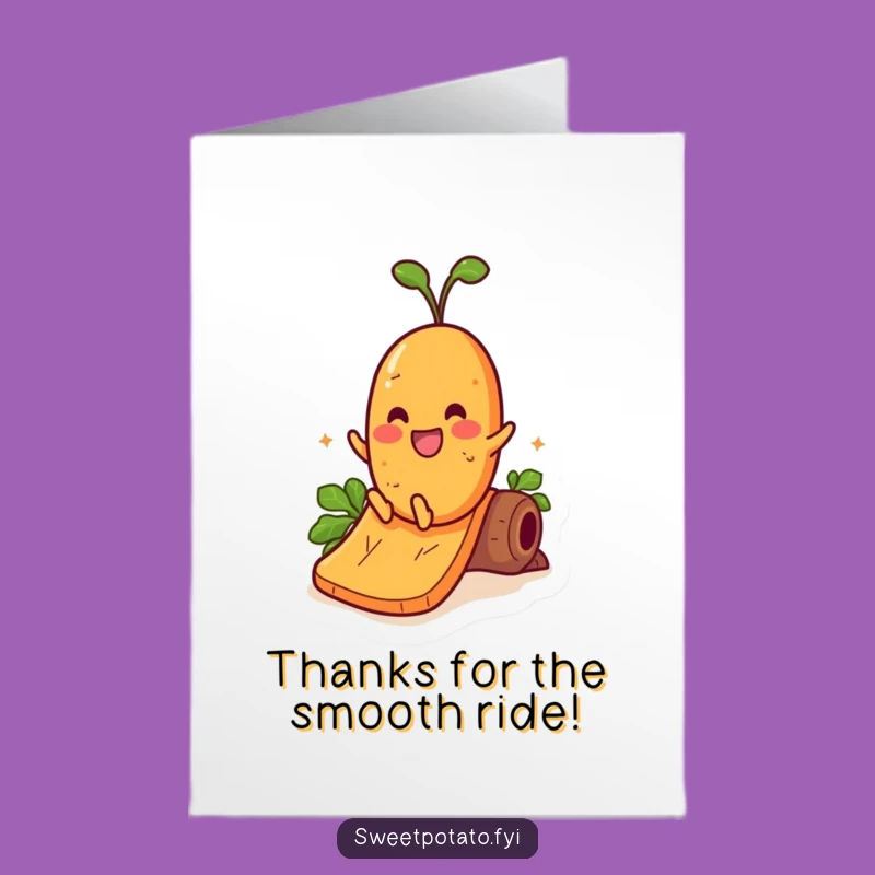 Free Printable Thank You Card: Sweet Potato Slide of Gratitude - Funny Downloadable Gift