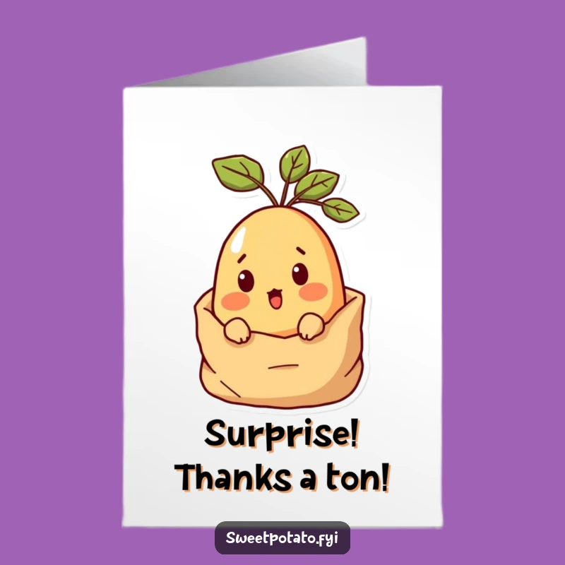 Free Printable Sweet Potato Peek-a-Thank You Card: Surprise Gratitude Download