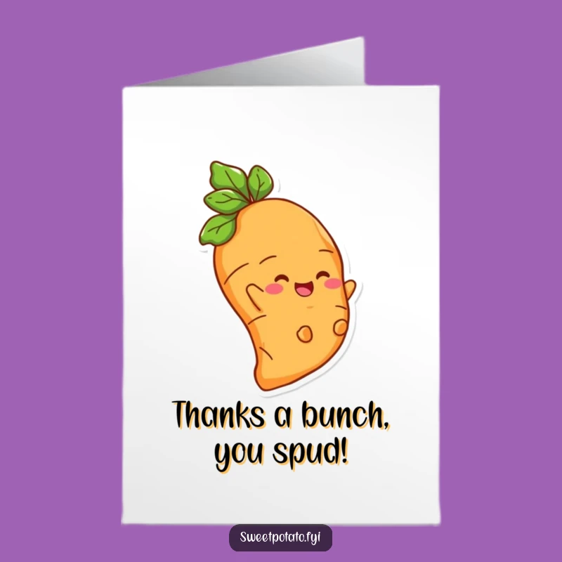Free Printable Thank You Card: Sweet Potato Root Slide Humorous Downloadable Gift