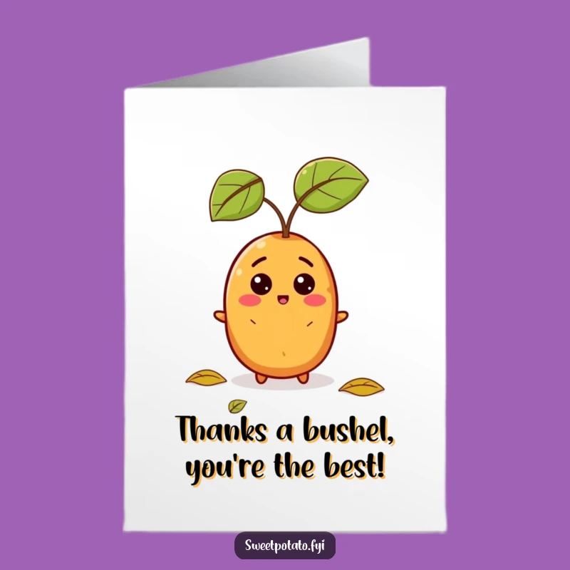 Funny Sweet Potato Thank You Card: Free Printable Falling Leaf Surprise Appreciation Gift