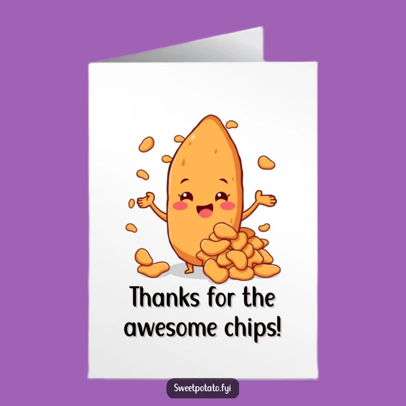 Free Printable Sweet Potato Chips Thank You Card - Proud Presentation Downloadable Gift