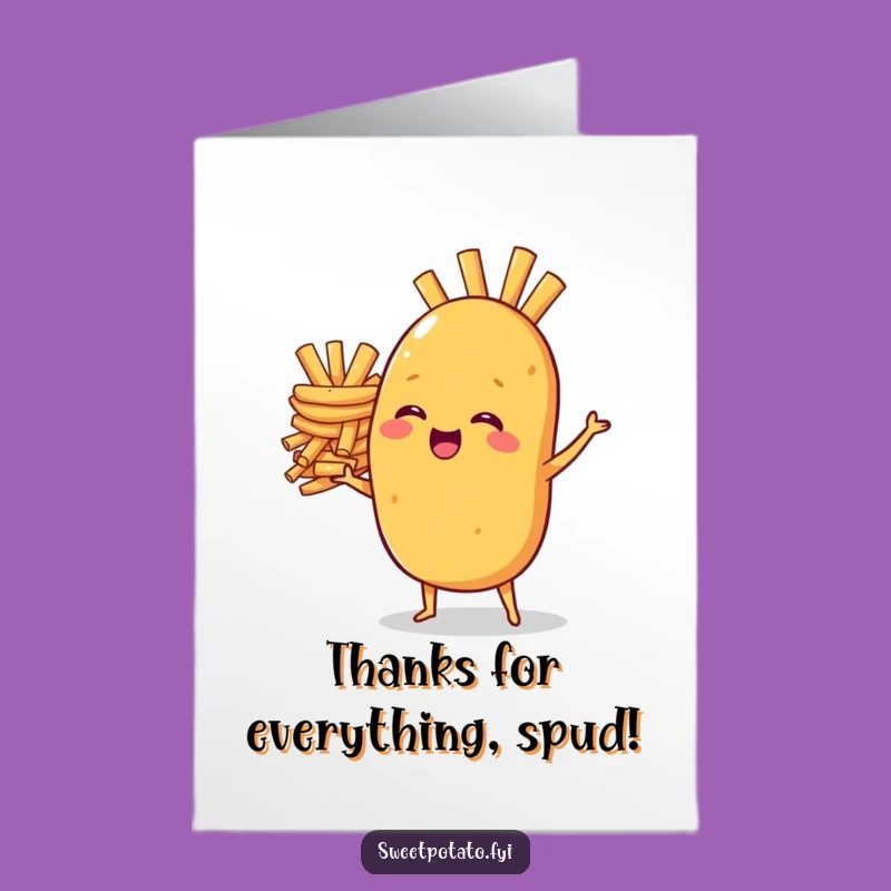 Yummy Free Printable Thank You Card: Sweet Potato's Fry Gratitude!