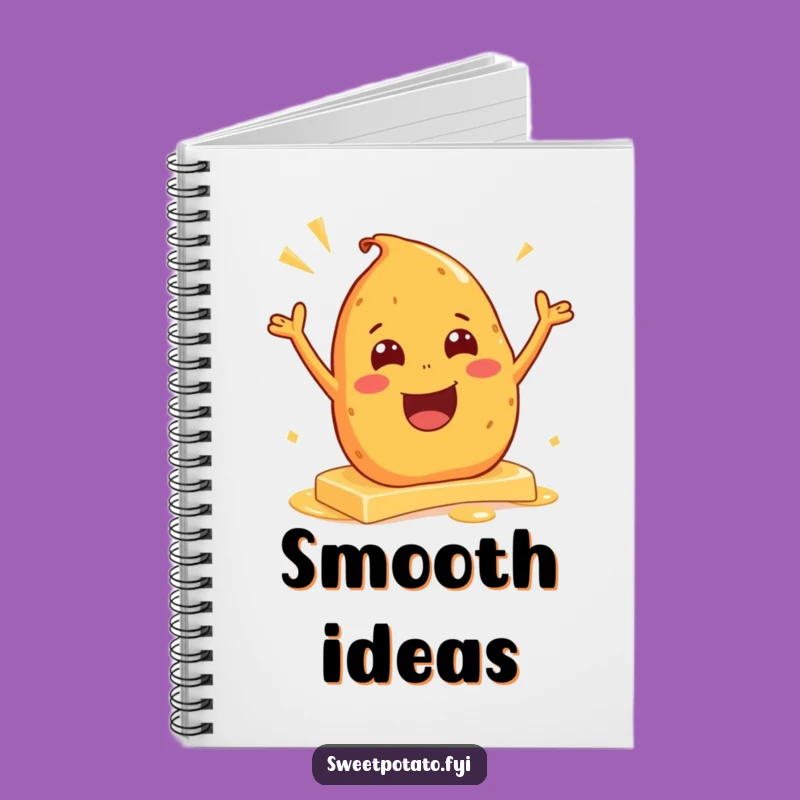 Funny Excited Sweet Potato Butter Slide Notebook – Jot Down Fun Ideas Gift