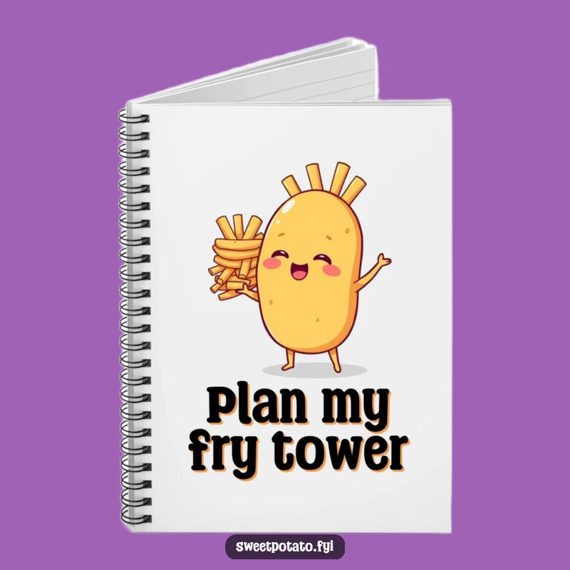 Funny Sweet Potato Fries Stack Notebook - Humorous Gift for Notes & Doodles