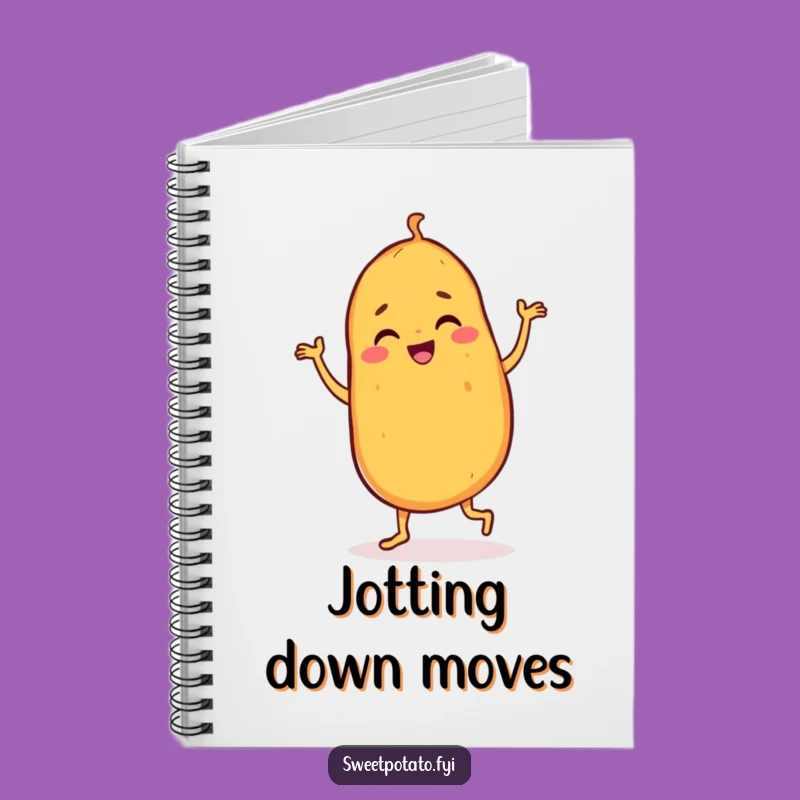 Funny Dancing Sweet Potato Notebook: Joyful Character, Diary Funny Gift