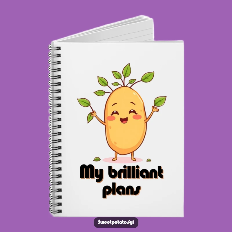 Funny Sweet Potato Juggling Leaves Notebook - Perfect for Creative Ideas