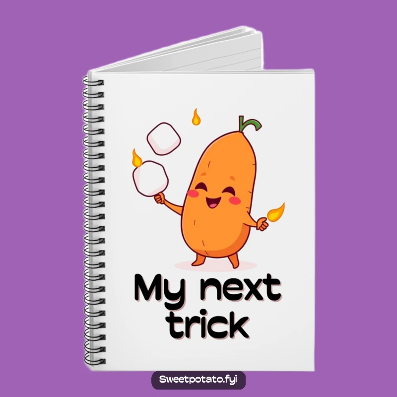 Funny Sweet Potato Marshmallow Juggler Notebook - Jot Down Playful Ideas