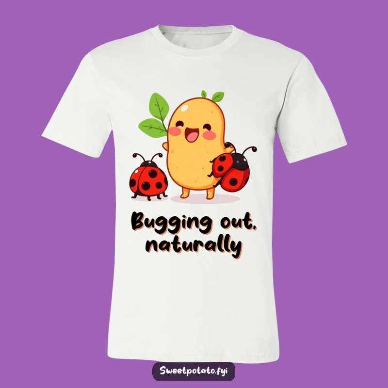 Funny Sweet Potato T-Shirt: Ladybug Ride, Humorous Apparel, Great Gift