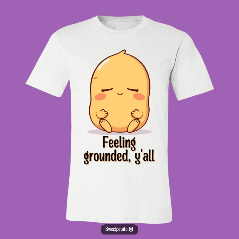 Funny Meditating Sweet Potato T-Shirt: Peaceful Character, Relaxed Funny Gift
