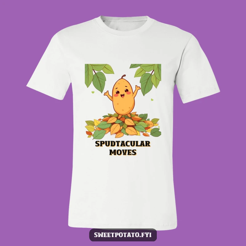 Funny Cheerful Sweet Potato Dance T-Shirt - Comical Veggie Apparel for a Good Time