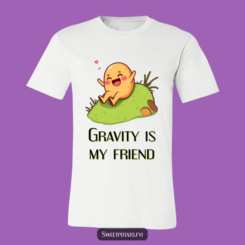 Funny Giggling Sweet Potato Hill Slide T-Shirt - Comical Veggie Apparel for Thrill Seekers