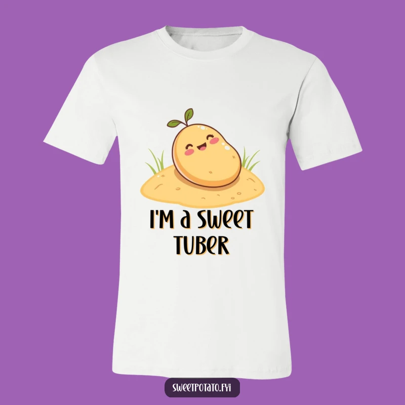 Funny Sweet Potato Rolling T-Shirt - Cute Cartoon Adventure Shirt