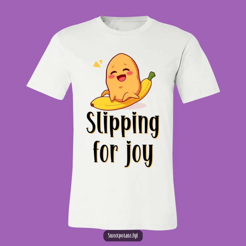 Funny Slipping Potato Tee: Hilarious Vegetable Comedy Shirt for a Good Laugh