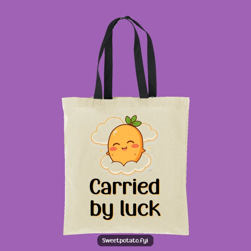 Funny Winking Sweet Potato Cloud Ride Tote Bag – Stylish & Cheerful Carryall Gift