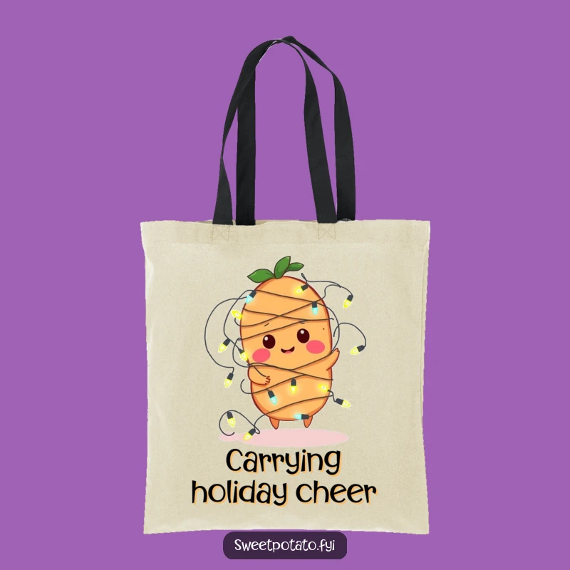 Funny Sweet Potato Lights Tote Bag: Chic Tangled Spud Accessory, Ideal Funny Gift