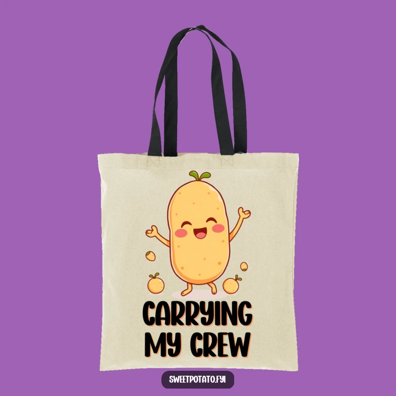 Funny Dancing Sweet Potato Tote Bag - Whimsical Spud Carryall Gift