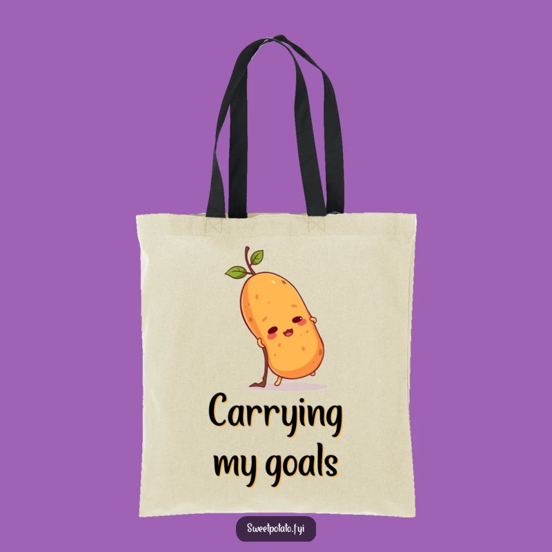 Effort Funny Sweet Potato Climb Tote Bag: Determined Spud Ascending, Gift