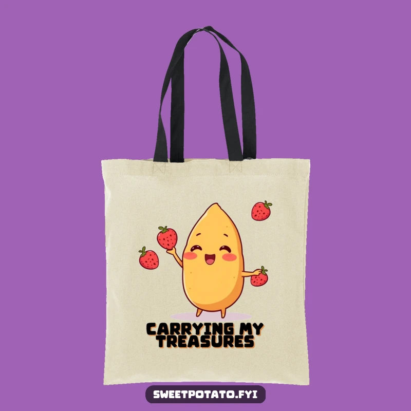 Funny Sweet Potato Juggle Tote Bag: Berry Character Carry-All, Perfect Funny Gift