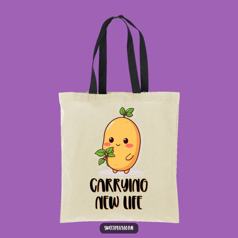 Funny Sprout Sweet Potato Tote Bag - Carry Your Growth & Smiles!