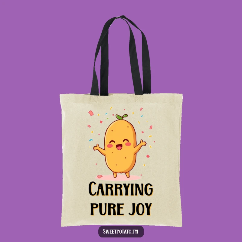 Funny Sweet Potato Confetti Tote Bag - Whimsical Vegetable Carryall Gift