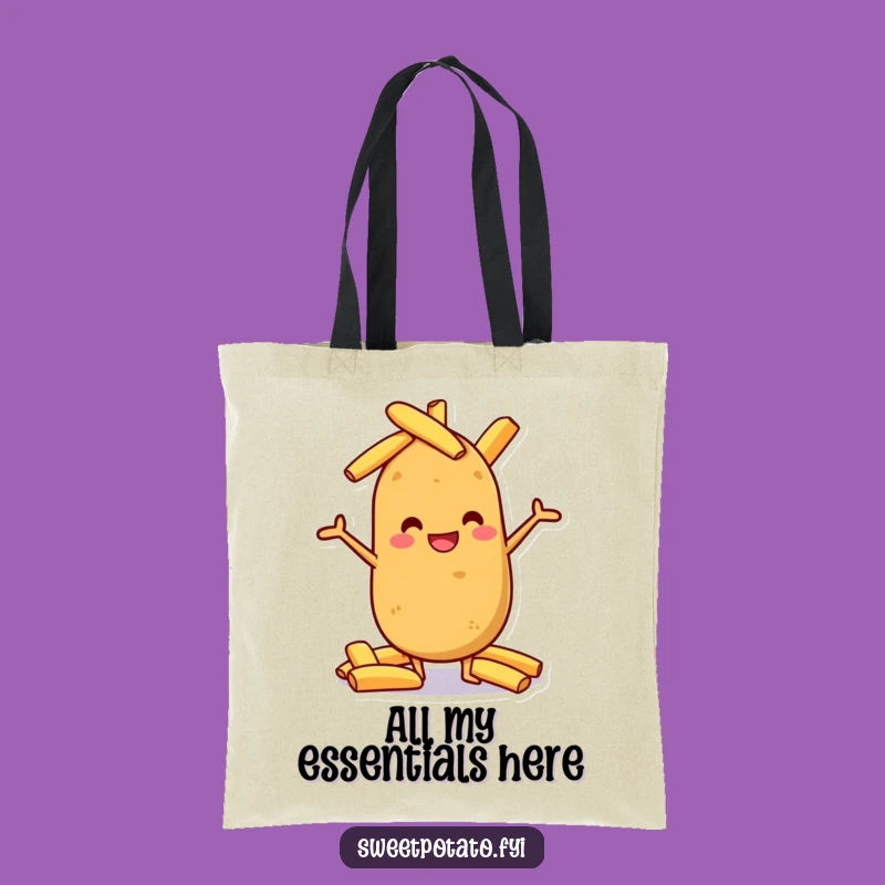 Funny Potato Wedge Tote Bag: Grinning Spud Balance Carryall, Gift