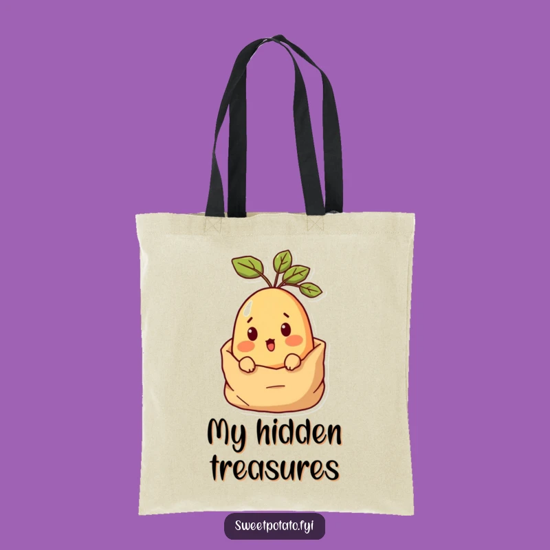 Funny Surprised Sweet Potato Tote Bag: Peeking Sack Design for a Hilarious Carryall Gift