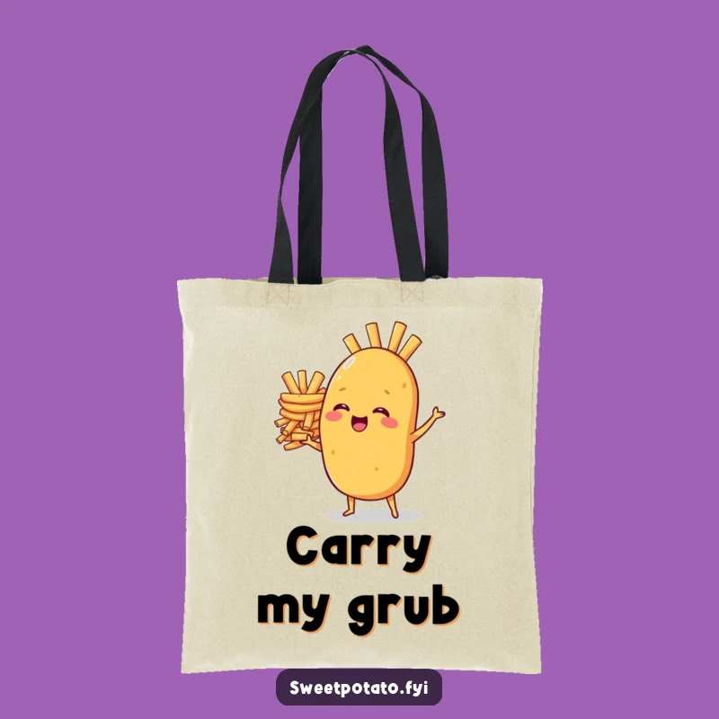 Funny Sweet Potato Fries Balancing Tote Bag - Chic Humorous Gift for Errands