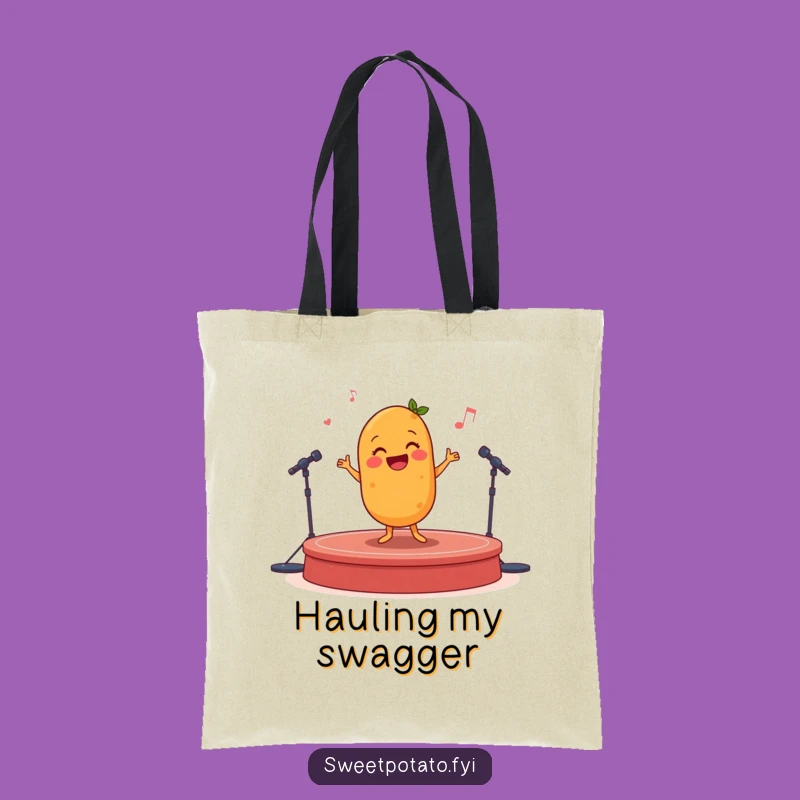Funny Sweet Potato Jig Tote Bag: Happy Performer Carryall, Great Gift