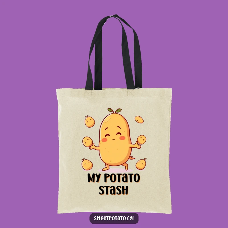 Funny Sweet Potato Juggling Tote Bag - Practical Humorous Gift for Shoppers